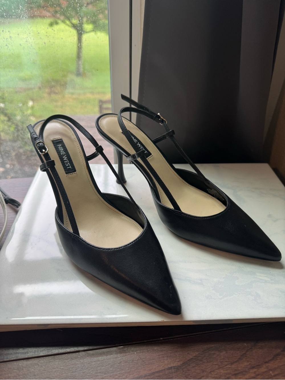 Nine West Black Strappy Heels